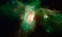 just&ndash;space:  Horsehead  of a different color. NASAs Spitzer Space Telescopes view with infrared eyes.  js