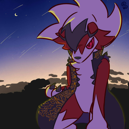 shapeshiftinterest:charlotteml1 commissioned for lycanroc from pokemon wearing a crazy diamonds jack