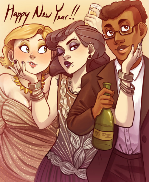 yoccu:I decided to do a proper New Year’s pic for TPK!  Outfits mostly picked out by co-writer @kat-