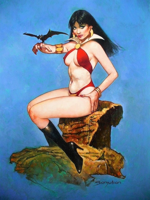 naughtyhalloweenart: Vampirella by Sanjulian