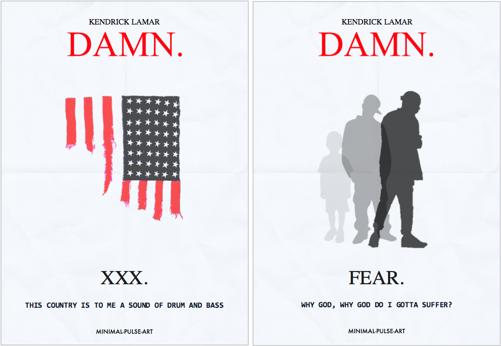 minimal-pulse: KENDRICK LAMAR - DAMN. (2017) -  Concept Posters  created by Minimal