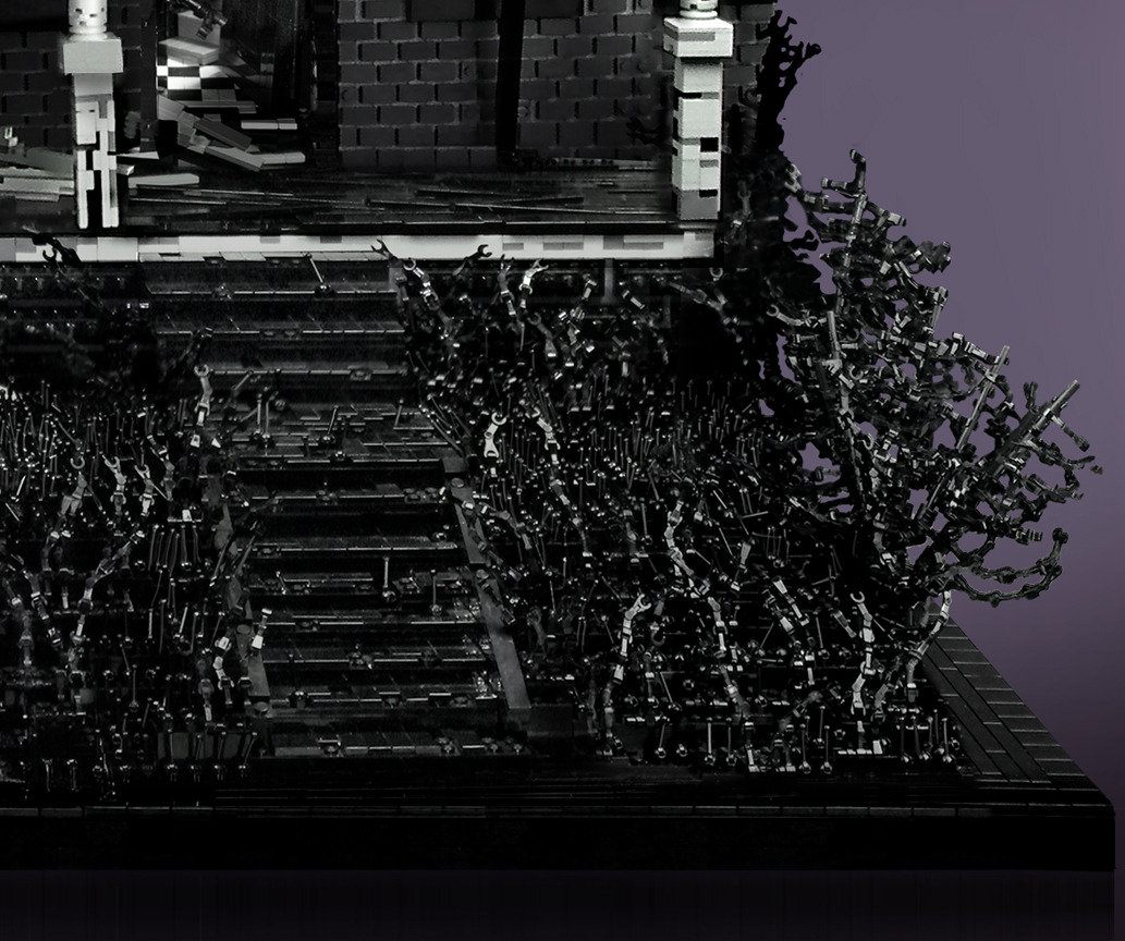 decadent-dollhouse:  “Victorian with Tree” by Michael Doyle.5’ x 3’ x 2’