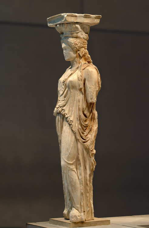 theancientwayoflife:~ Caryatide (Kora) from the South porch of Erechtheion. Date: 421—406 B.C.