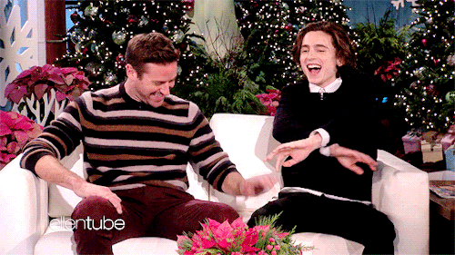 Armie Hammer And Timothée Chalamet + Casual Touching