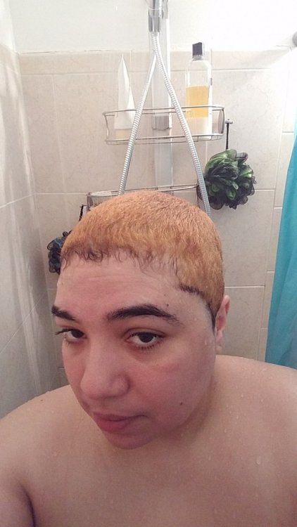 I bleached my hair out of boredom. I am going to let this grow out and keep my hair short.