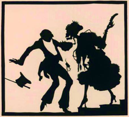 Papercut Totentanz - Dance Macabre from 1922 by German artist Walter Draesner - Der Tod im Gebirgehttps://painted-face.com/