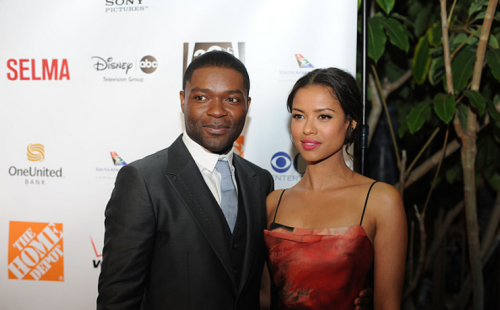 David Oyelowo with Gugu Mbatha-Raw arrive at the 6th Annual AAFCA Awards Taglyan Cultural Complex on