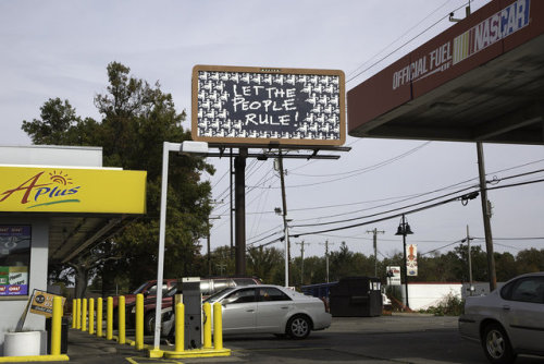 snulbug2: billboards by lisa anne auerbach, cincinnati, OH, 2016