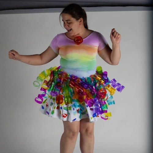 I got some photos of my plastic bottle dress in motion today! . I’ll be putting a write-up wit