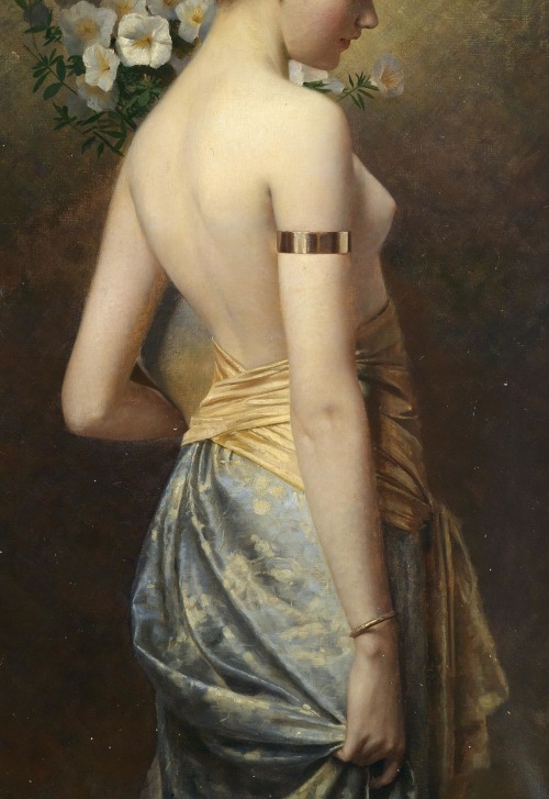 antique-royals:Max Nonnenbruch- Junge Schönheit (detail)-1892