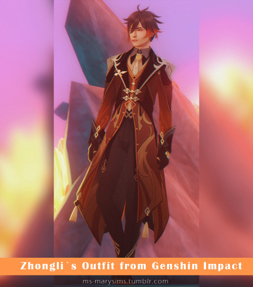 Zhongli`s Outfit from Genshin Impact+ full body outfit+ earring+ hair+ all LOD`s+ normal and shadow 