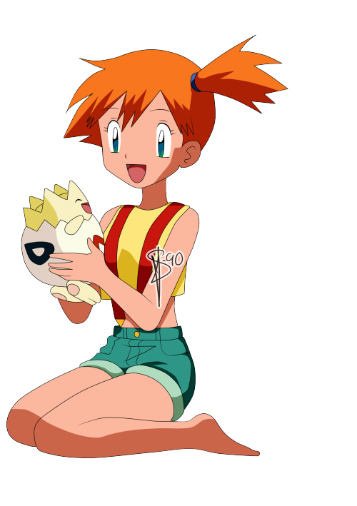 90suki:Here is another coloring of my beloved Misty <3 This time with her Togepi! I just loved ho