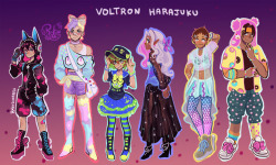 rokulinarts:  Voltron gang with Harajuku