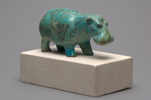 egypt-museum:Statuette of a HippopotamusStatuettes depicting hippopotami, symbolic of regeneration i
