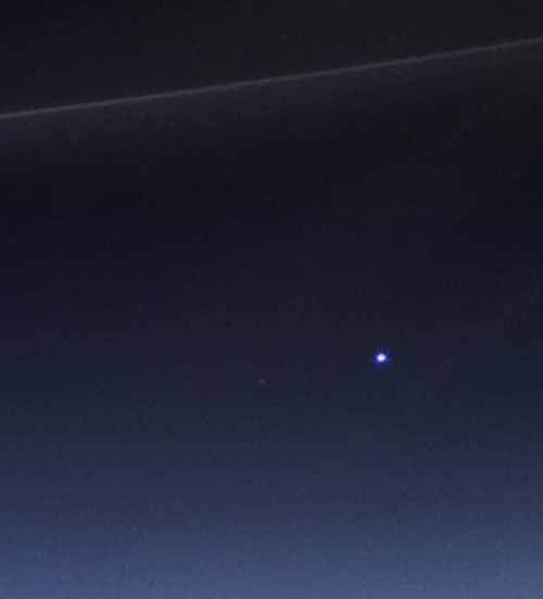 ohstarstuff:“Pale Blue Dot 2.0” came in the form of this humbling image captured by Cassini as it or