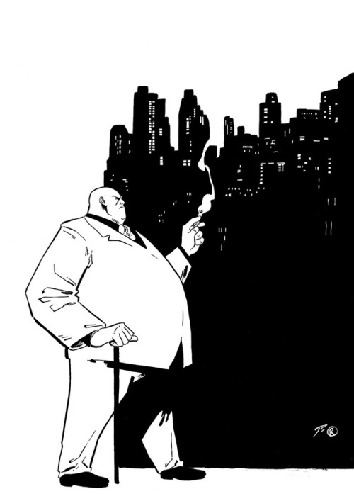 I really need to use this blog more often. For now, have a Kingpin pencilled by @unassumingpumpkin a