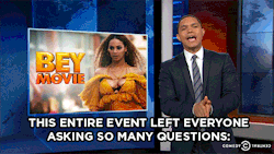 thedailyshow:  After the media frenzy surrounding Beyoncé’s visual album “Lemonade,” Trevor wonders why Jay Z’s rumored infidelity is blamed on the mystery woman. 