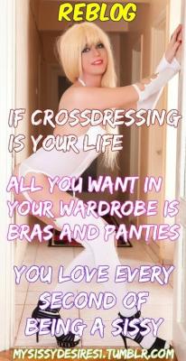 sissydebbiejo:  Cross dressing is your life.