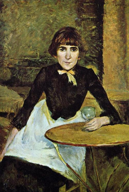 artist-lautrec: At La Bastille (Portrait of Jeanne Wenz), 1889, Henri de Toulouse-LautrecMedium: oil