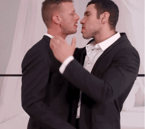 Adult Males Kissing