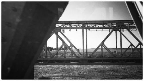 Bridge over the Vistula river in Tczew. . . . #bridge #tczew #vistula #fromthetrain #black#blackandw