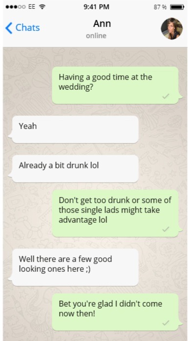 sluttytext:No regrets. 