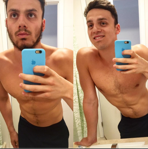 50freefly:    james.g.guy It’s that time again. Before and after. Its Shaving down time before it all kicks off tomorrow. Will be competing in the 400 freestyle and will be on at 1.30pm Uk time. Thank you for all the support!   