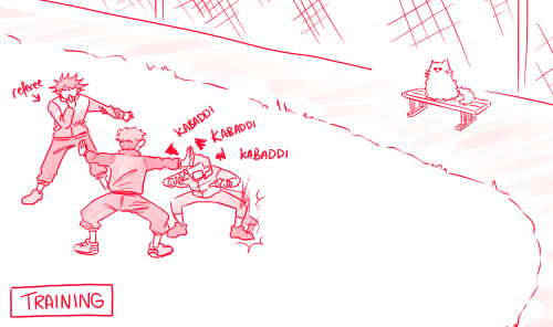 this isn’t how kabaddi is played but none of the kids knew how to before high school and Gojou is an