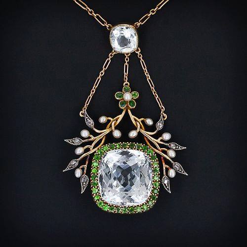 Aquamarine & Demantoid Necklace, 1890