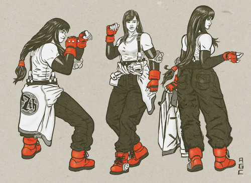adriancorn:My take on Tifa.Since she is a brawler I figured I’d try drawing her with mo’ muscles.