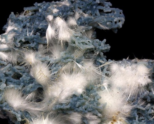 Mordenite and Blue Chalcedony Quartz - India