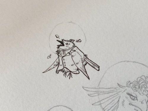 Bird Omens Sandalphon is such a mood. Just have to render them now - Sandalphon is … tiny. Li