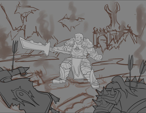 Another set of WIPs for another commission, of the client’s Arms Warrior at Sulfuron Spire! I’ll for