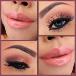 prettymakeups:  How many likes does these adorable makeup looks deserve ?   I love this lips and eye combination for today :)