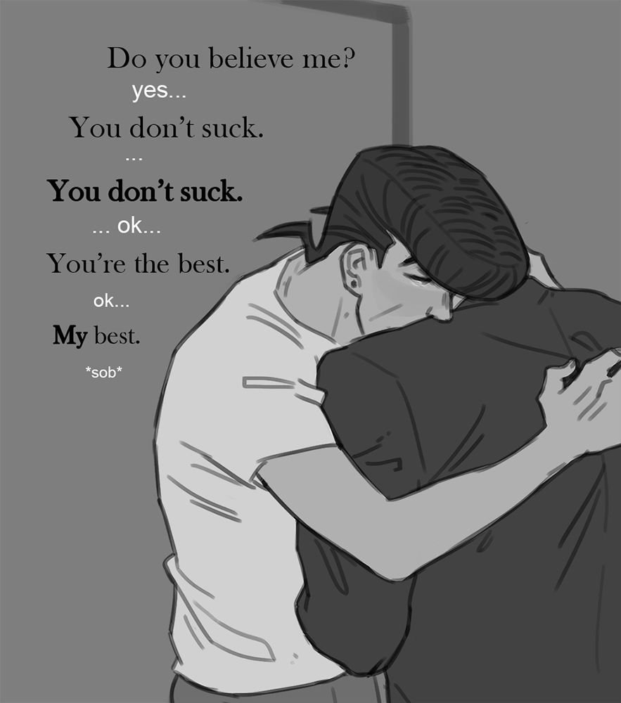 notanotherjojoblog:I’m glad Oku has a bro to hug him when he’s having a bad day.