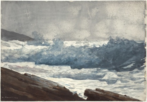 Prout&rsquo;s Neck, Breakers, Winslow Homer, 1883, Art Institute of Chicago: Prints and Drawings