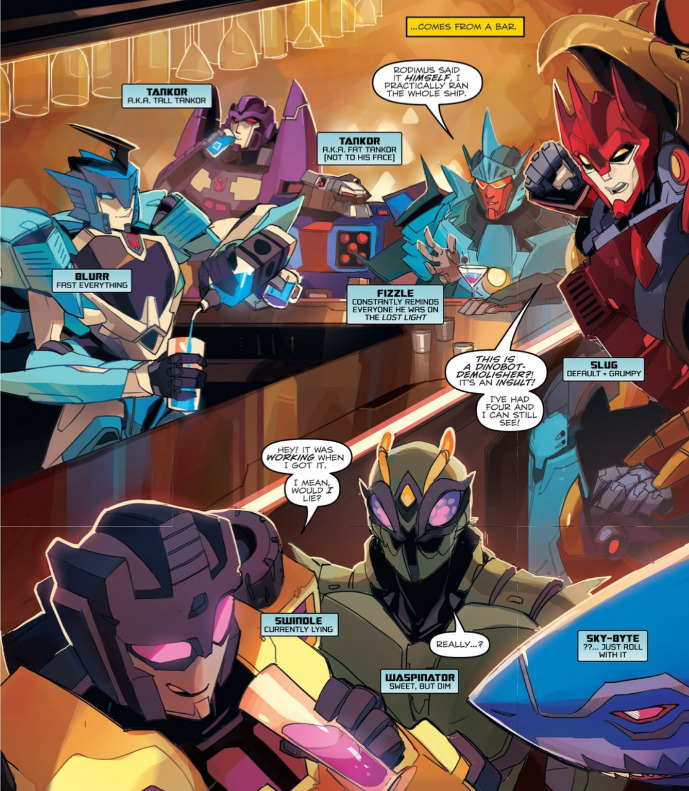 agelfeygelach:
“You really should be reading Windblade. Look at this beautiful bar scene! Look at Waspy’s face! LOOK AT THE TANKORS BEING SAME-NAME BUDDIES. Mairghread and Sarah are a blessing.
”
Everyone should go buy this immediately.