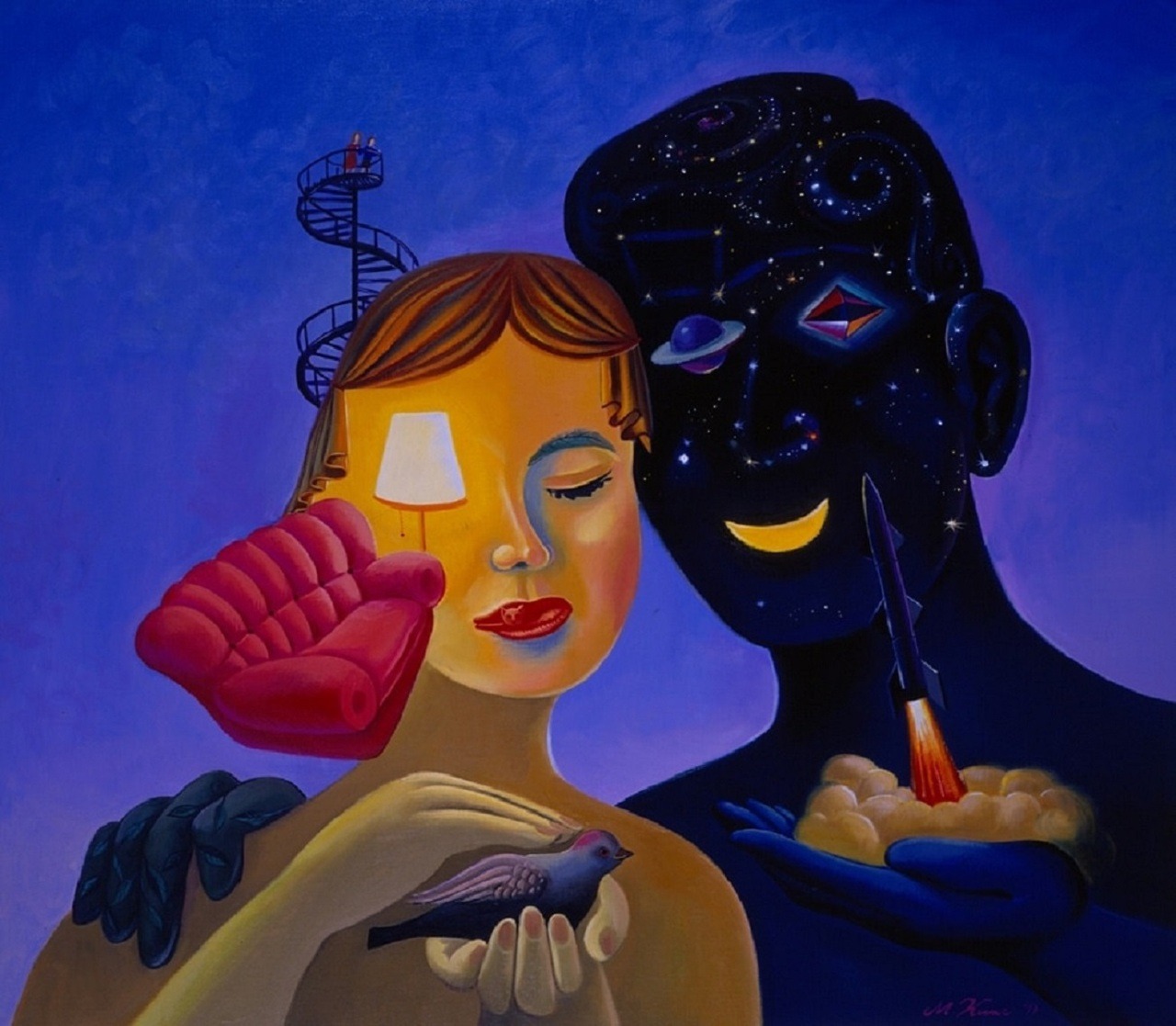 Milan Kunc - Mein Augenstern (The apple of my eye) [oil on canvas, 1997]