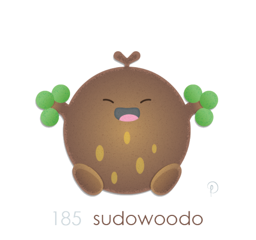 poke-dot: Happy Sudowoodo! Work’s a bear this morning. So you get a happy Sudowoodo as I keep 