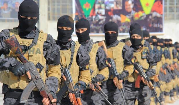 bijikurdistan:  Today in EfrinTraining of Kurdish YAT Anti Terror Forces of the YPG.