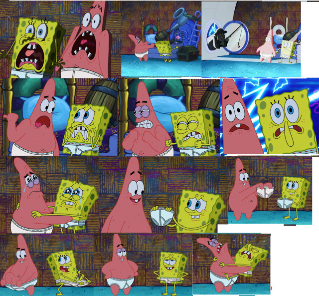 Cartoon Underwear on Tumblr: Spongebob and Patrick in Don't Look Now