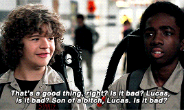chrsevans:On a scale of 1 to Dustin Henderson, how stressed out are you?