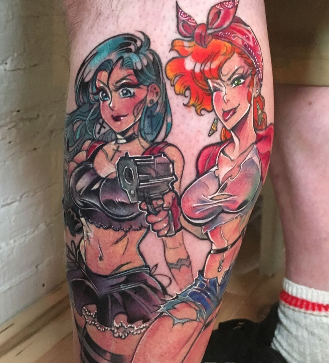 Anime Pin Up Girl Tattoo  Session One  Help Me Tattoo Training Forum   Tattooing 101