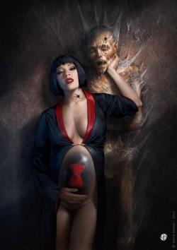 artagainstsociety:  artagainstsociety:    My Beloved by David Gaillet     Pregnant with a black widow, perhaps? :o