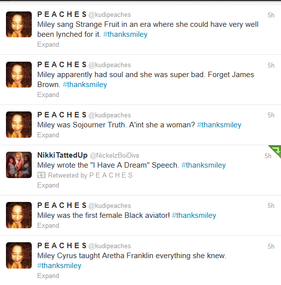 kudipeaches:  chocfroricana:  Some more gems from Black Twitter in response to Miley