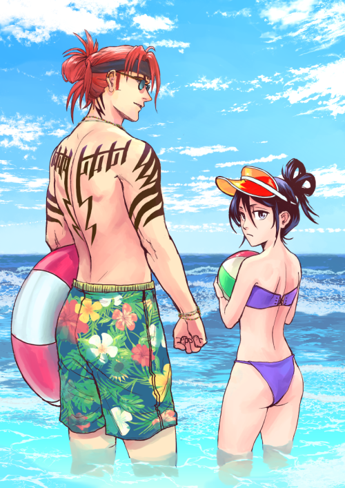 Happy birthday @recurring-polynya​! Here’s some beach butt buddies renruki for you. I know this is v