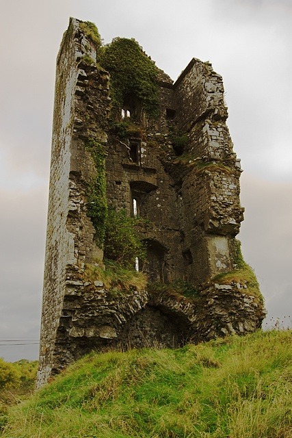 Cloondooan Castle ruins, Ireland - A partially-ruined 16th-century castle, or tower