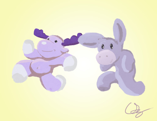 decided to do a warm up color sketch of my and girlfriends first stuffed animals.