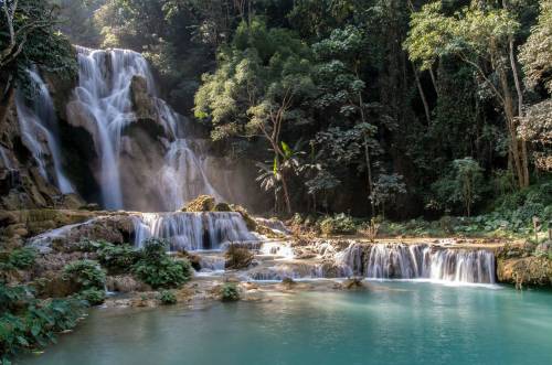 stunningpicture:  Kuang Si Falls, Laos [OC] [4928x3264] 