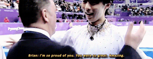 angelshawke: Yuzuru Hanyu &amp; Brian Orser after the SP •  Olympi
